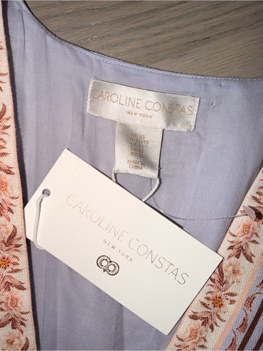 Caroline Constas Lavender Floral Maxi Dress sz XS - Picture 5 of 5